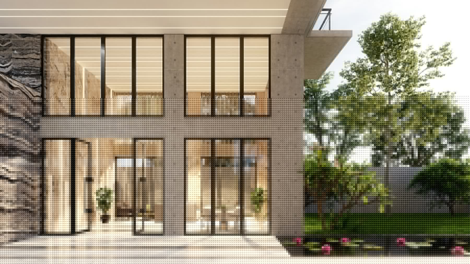 Large modern exterior windows
